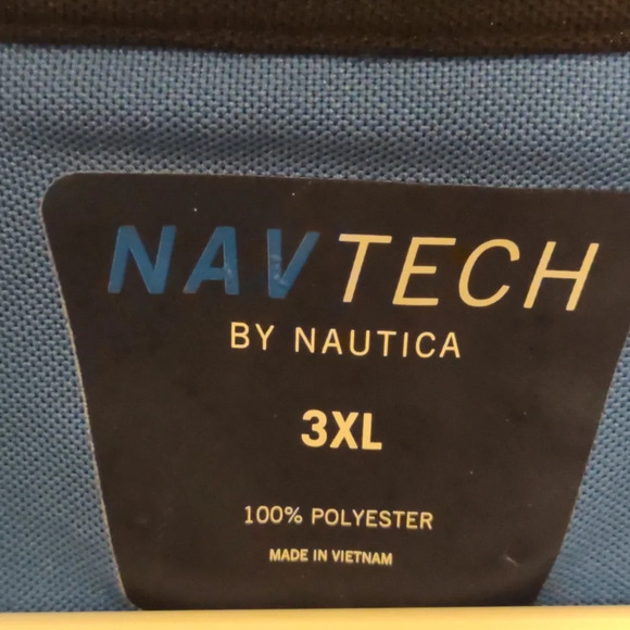 Nautica NavTech mens 3xlg two block color black blue short sleeve‎ shirt - Picture 3 of 4